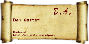 Dan Aszter névjegykártya